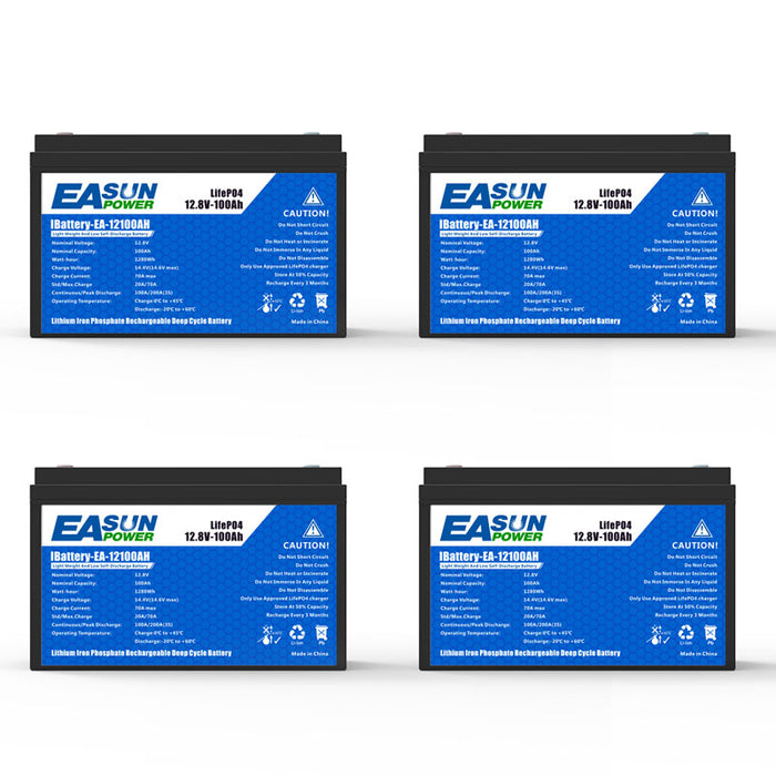 Easun Power 12,8V 100AH Lithium-Energiespeicherbatterie für Solarstromsysteme