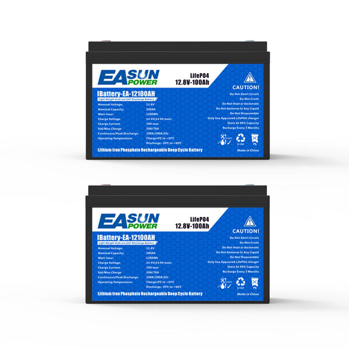 Easun Power 12,8V 100AH Lithium-Energiespeicherbatterie für Solarstromsysteme